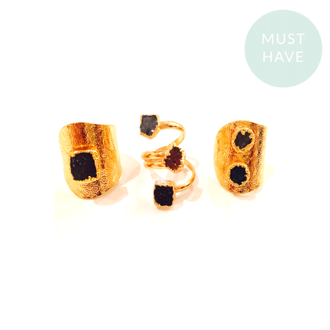 Double Semi-Precious Stone Ring