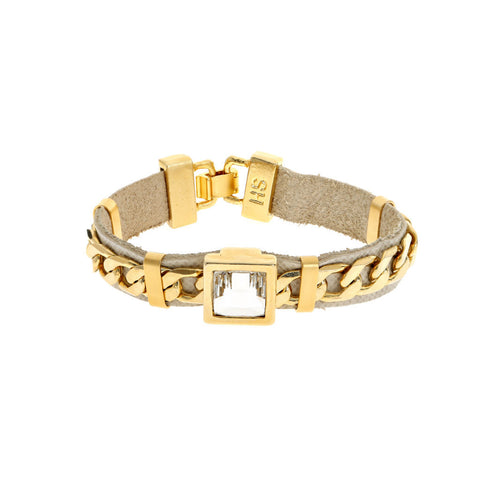 Gold and Tan Cocktail Bracelet