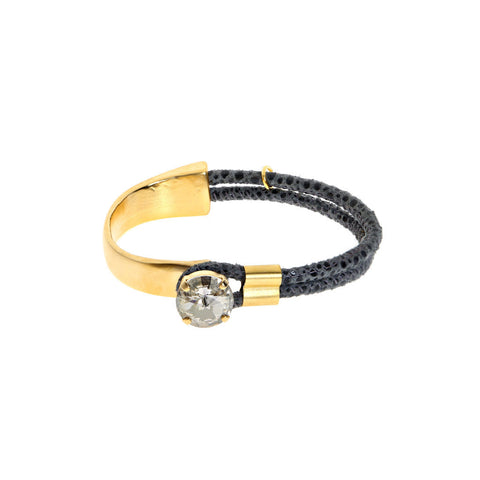 Hagar Satat Gold and Grey Queen Stone Bracelet at LVBT