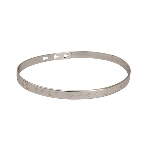 Silver A smile is the best make-up a girl can wear Bracelet
