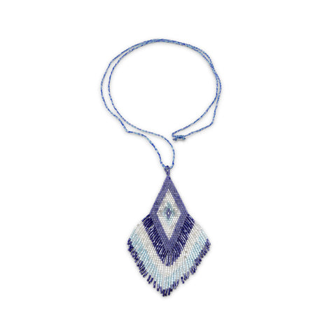 Amadoria Blue, Silver & Light Metallic Blue Java Necklace at LVBT