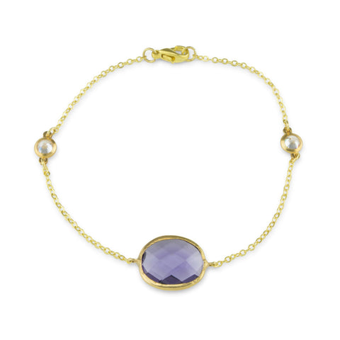 Monte Jewellery Deep Purple Amethyst and Cubic Zirconia Bracelet at LVBT