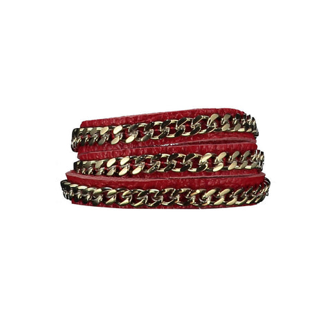 Mel Red Leather Bracelet