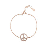 Rose Gold Crystal Peace Bracelet