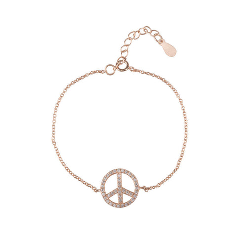Rose Gold Crystal Peace Bracelet