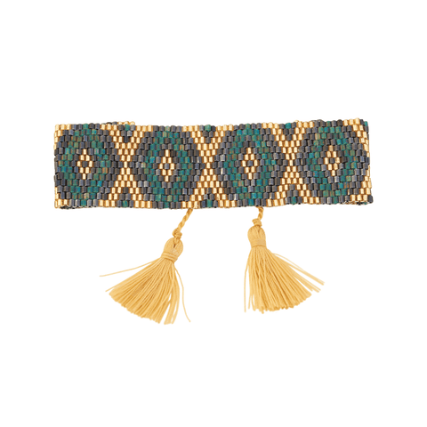 Gold, Black & Khaki Java Bracelet at LVBT