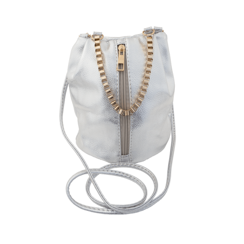 Leah Silver Pouch Bag at LVBT