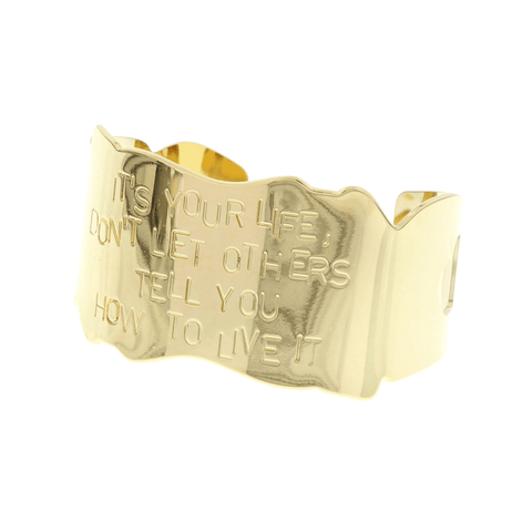 Gold Large Scripted Cuff at LVBT