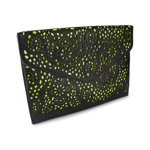 Michelle Black and Neon Yellow Clutch at LVBT