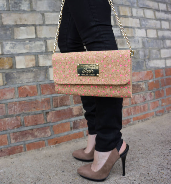 Emma Pink Cork Clutch