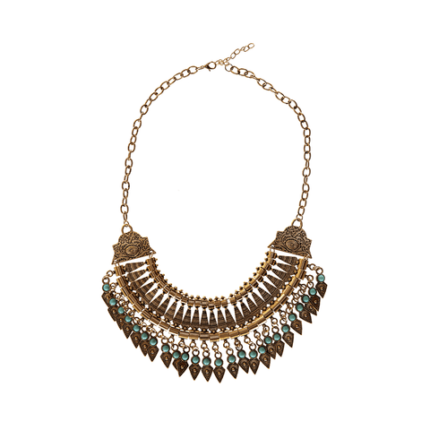 Cara gold necklace with Aqua stones at LVBT