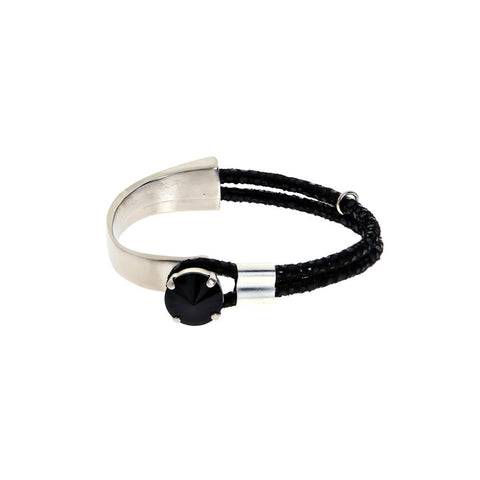 Hagar Satat Black and Silver Queen Stone Bracelet at LVBT