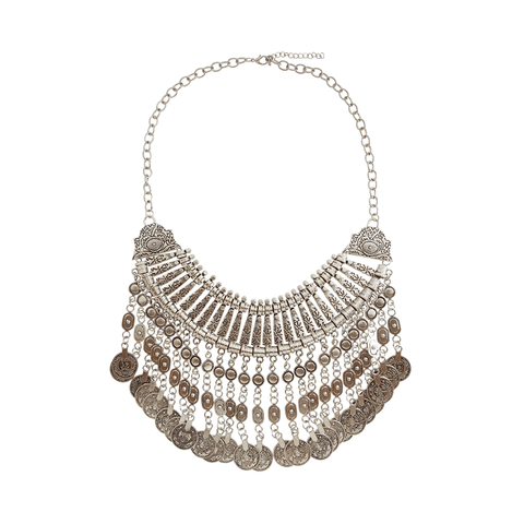 Kendall silver coin necklace at LVBT