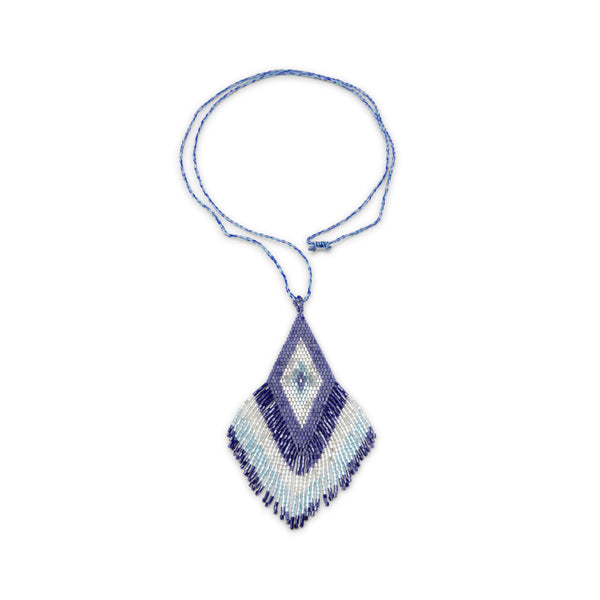 Amadoria Blue, Silver & Light Metallic Blue Java Necklace at LVBT
