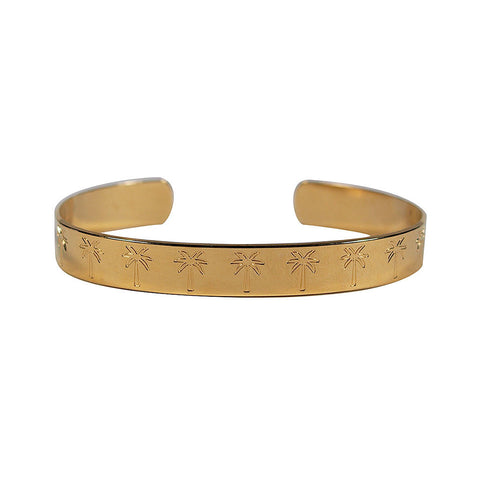 Gold Flat Palm Tree Bracelet