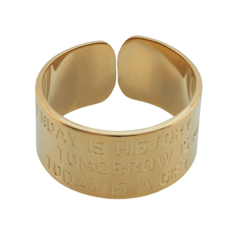 MYA BAY Gold Yesterday is History - Tomorrow is Mystery - Today is a Gift Gold Ring at LVBT