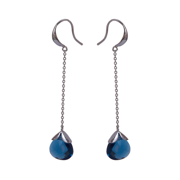 Marylou Silver and Blue Stone Earrings