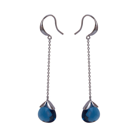 Marylou Silver and Blue Stone Earrings