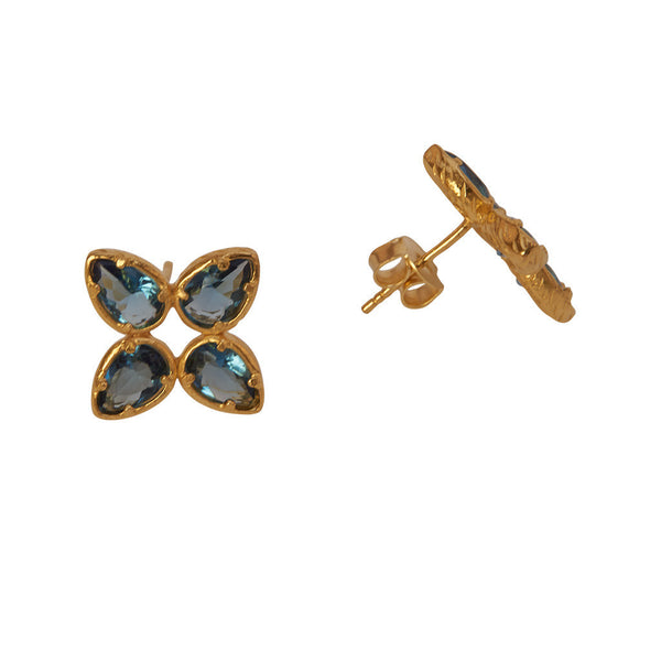 Ava Blue and Gold Earrings at LVBT