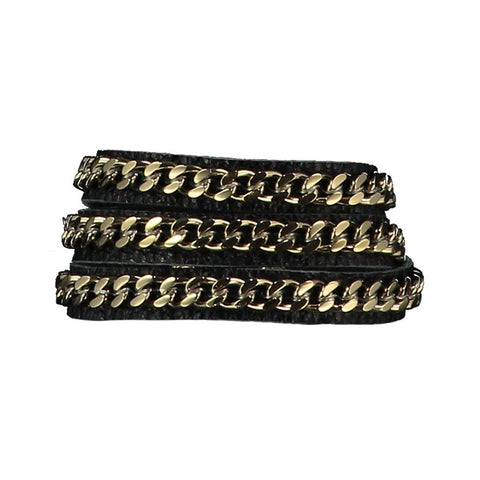 Mel Black Leather Bracelet