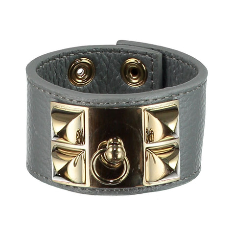 Frida Grey Leather Cuff