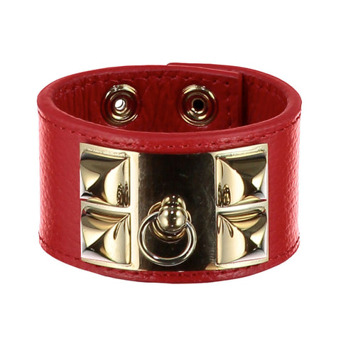 Frida Red Leather Cuff
