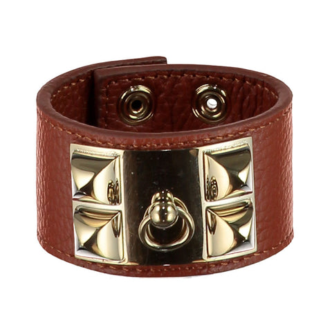Frida Brown Leather Cuff