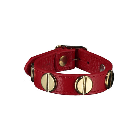 Michelle Red Leather Bracelet