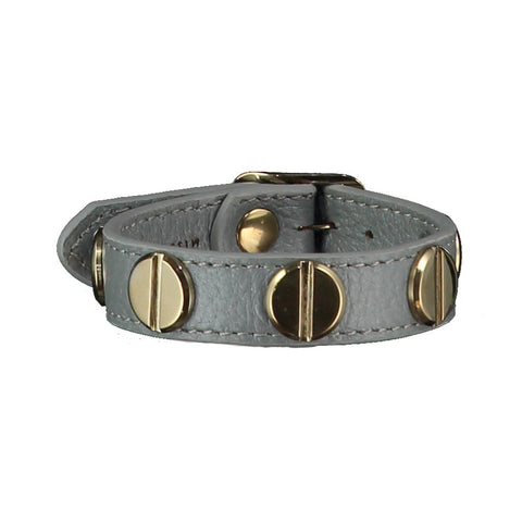 Michelle Grey Leather Bracelet