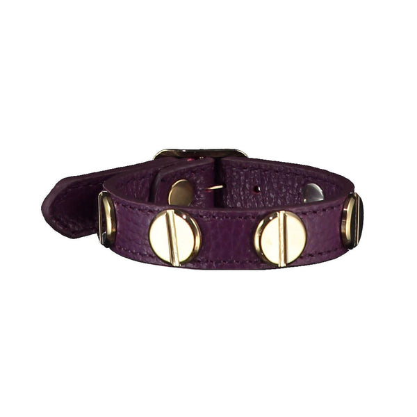 Michelle Purple Leather Bracelet