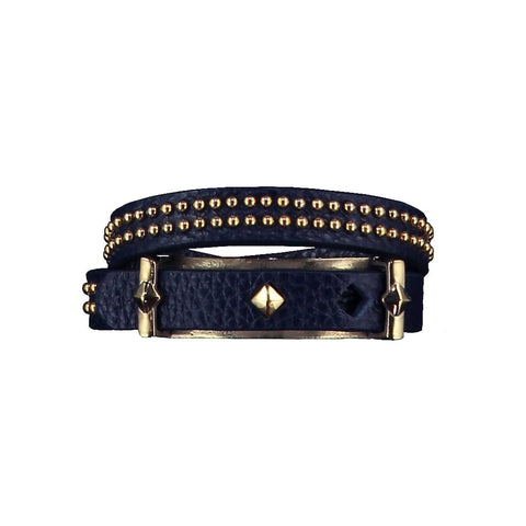 Ashlea Navy Leather Bracelet at LVBT