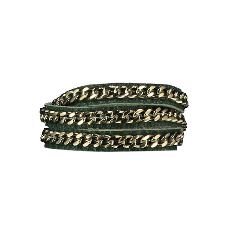 Mel Dark Green Leather Bracelet