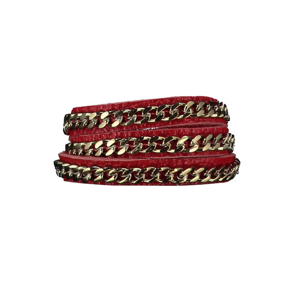 Mel Red Leather Bracelet