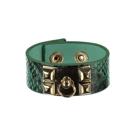 Nicola Green Leather Cuff