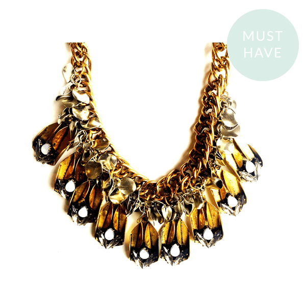 Rachael hanging butterfly statment necklace