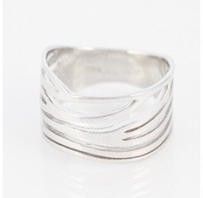 Celeste Multi band silver ring