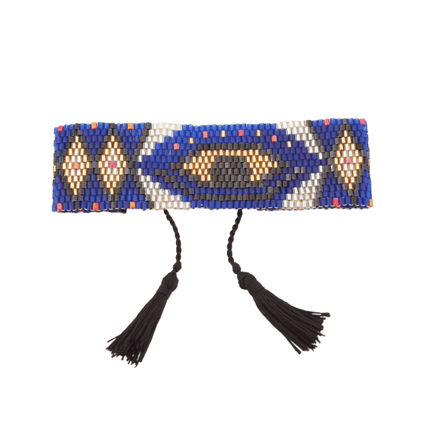 Cobalt, White & Gold Java Bracelet at LVBT