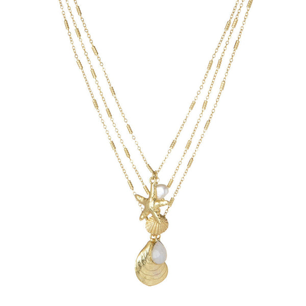 White and Gold Sienna Necklace